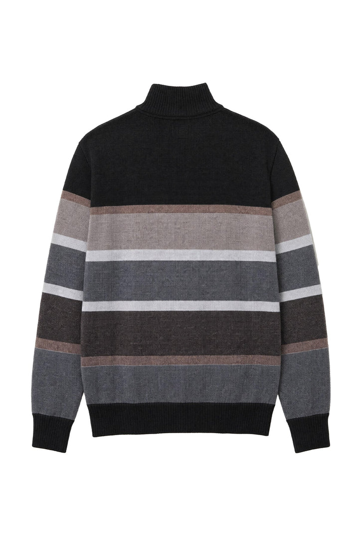 OTFRIED - MOCK NECK BONDED FULL-ZIP STRIPE TRACK JACKET "BLACK"