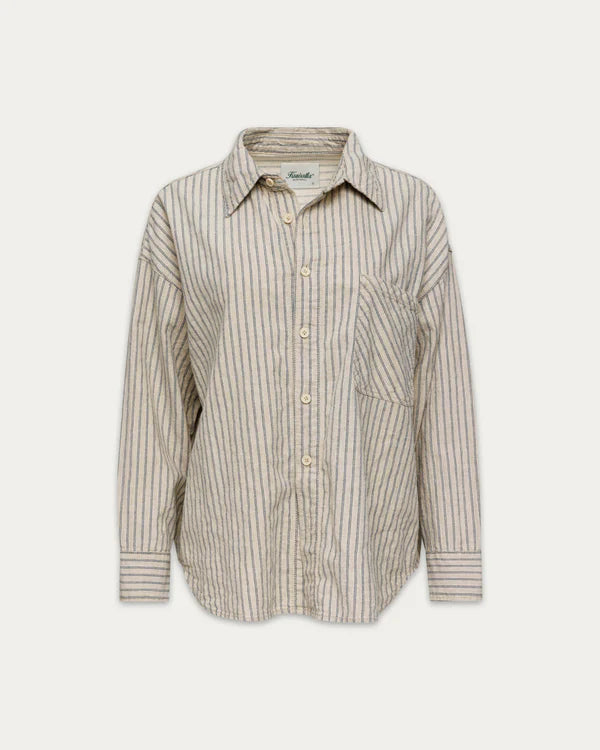 ALEXIS LINEN SHIRT "HERRINGBONE STRIPES"