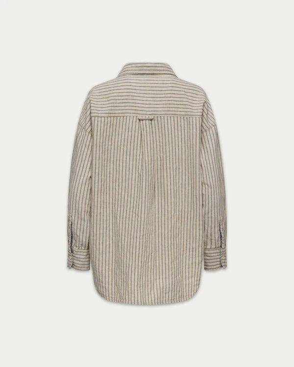 ALEXIS LINEN SHIRT "HERRINGBONE STRIPES"