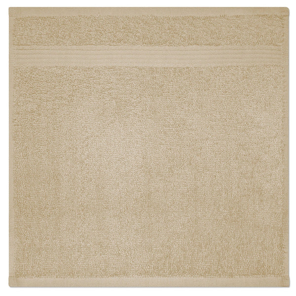 ALLURE DOBBY BORDER FACE CLOTH  - IVORY 13X13