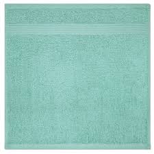 ALLURE DOBBY BORDER FACE CLOTH - AQUA 13"X13"