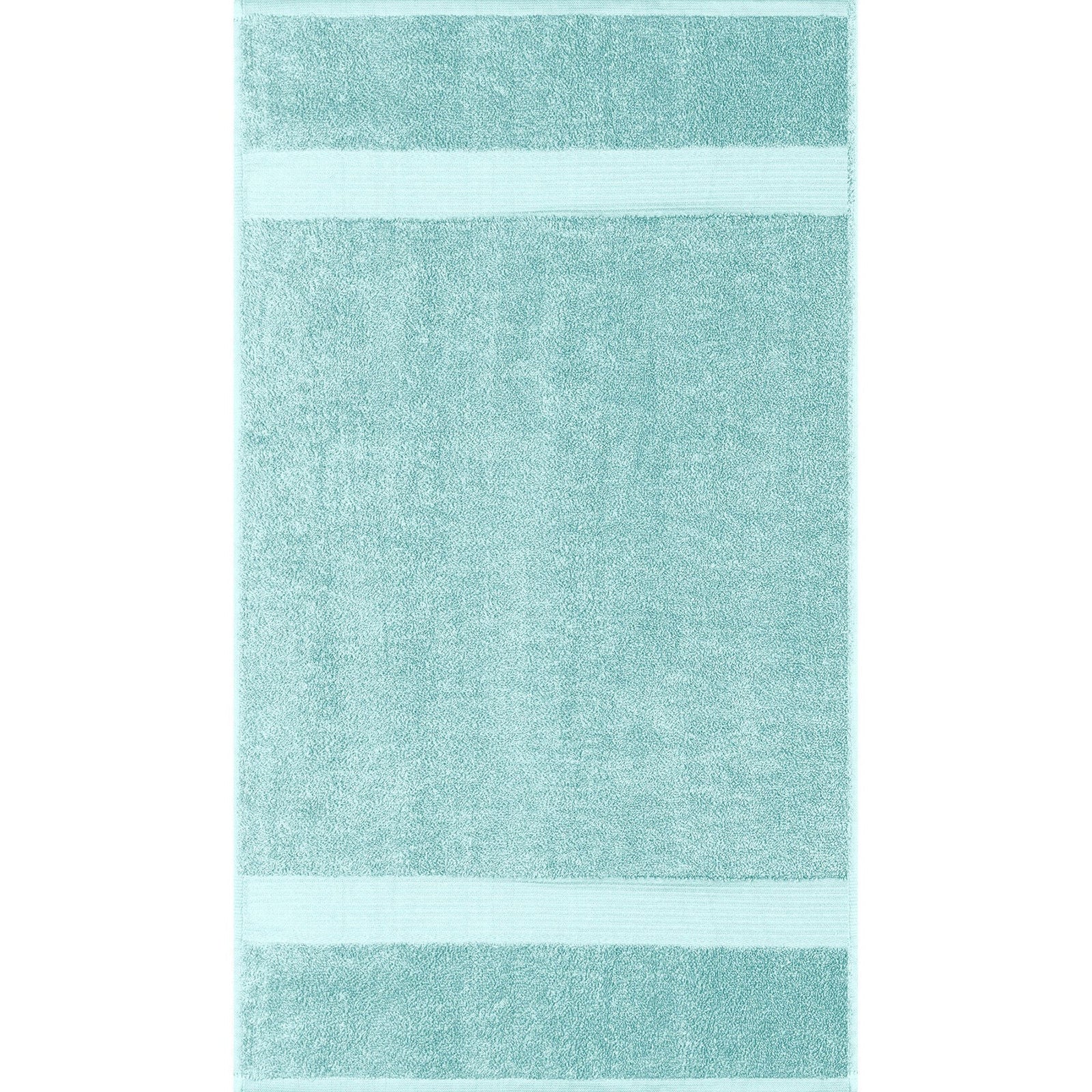 ALLURE DOBBY BORDER HAND TOWEL - AQUA 16"X28"