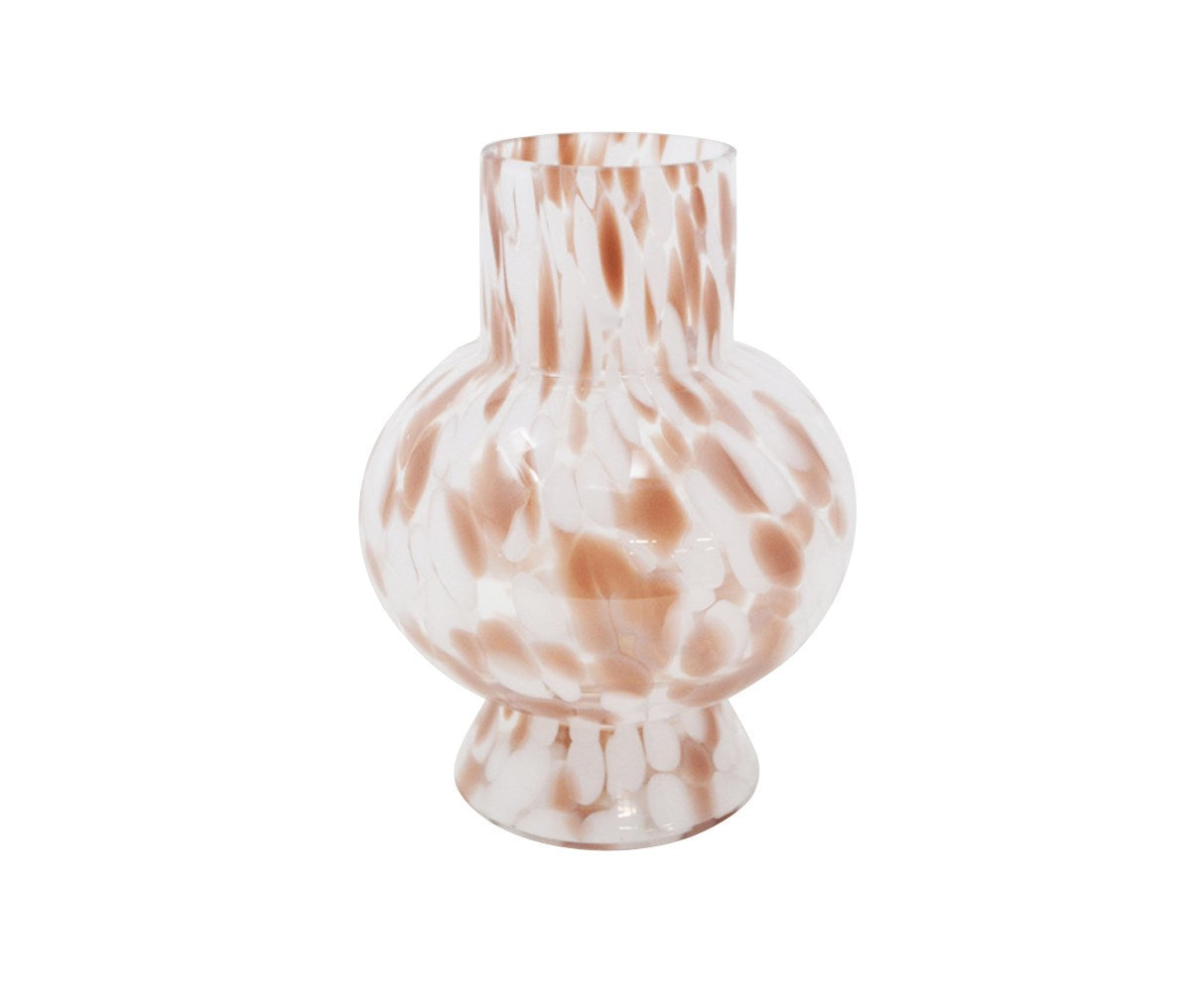 GLASS VASE BALL - AMBER 17.5X17.5X24CM