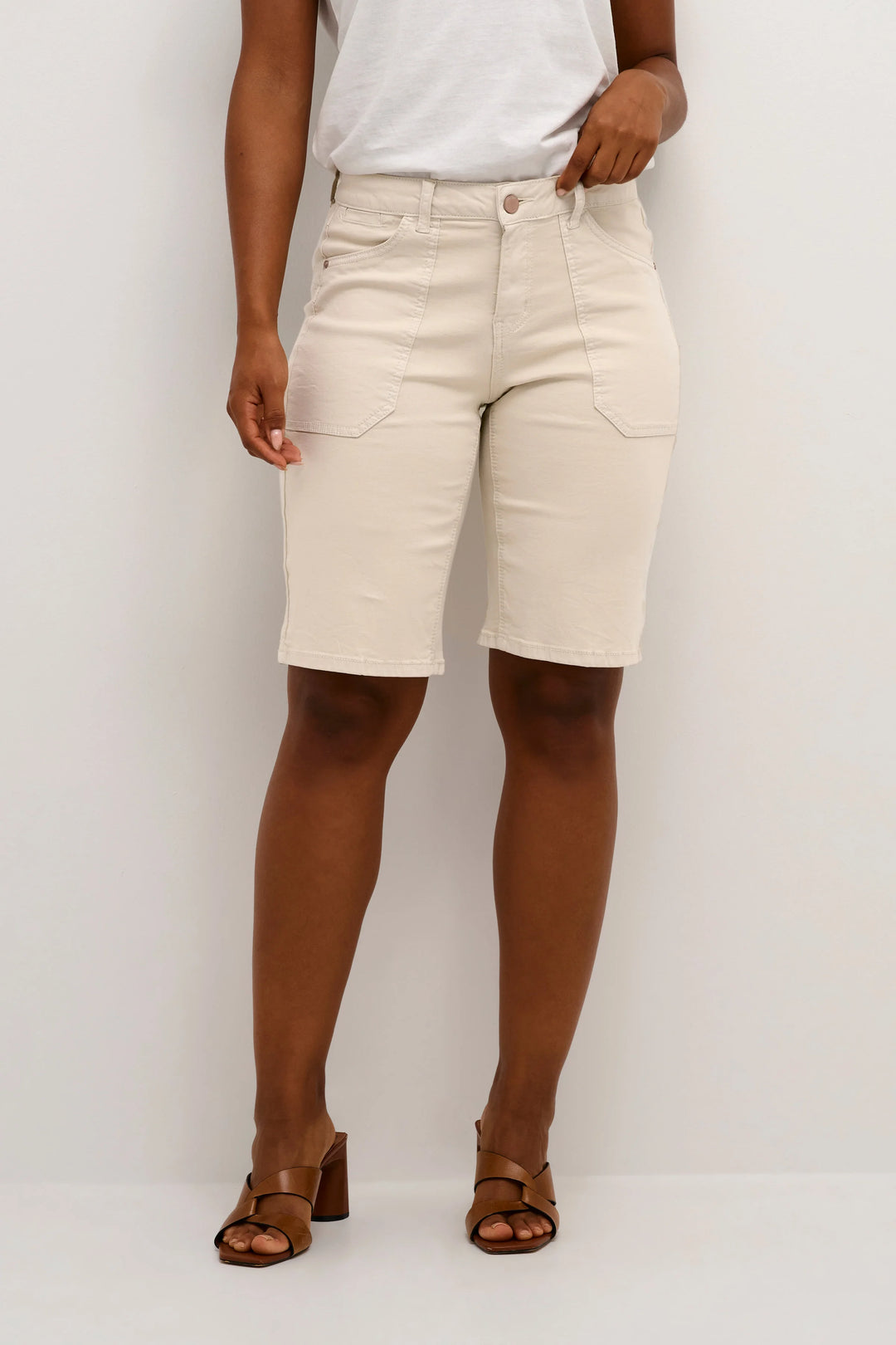 CRANN TWILL SHORTS COCO FIT - SNOW WHITE, OATMEAL