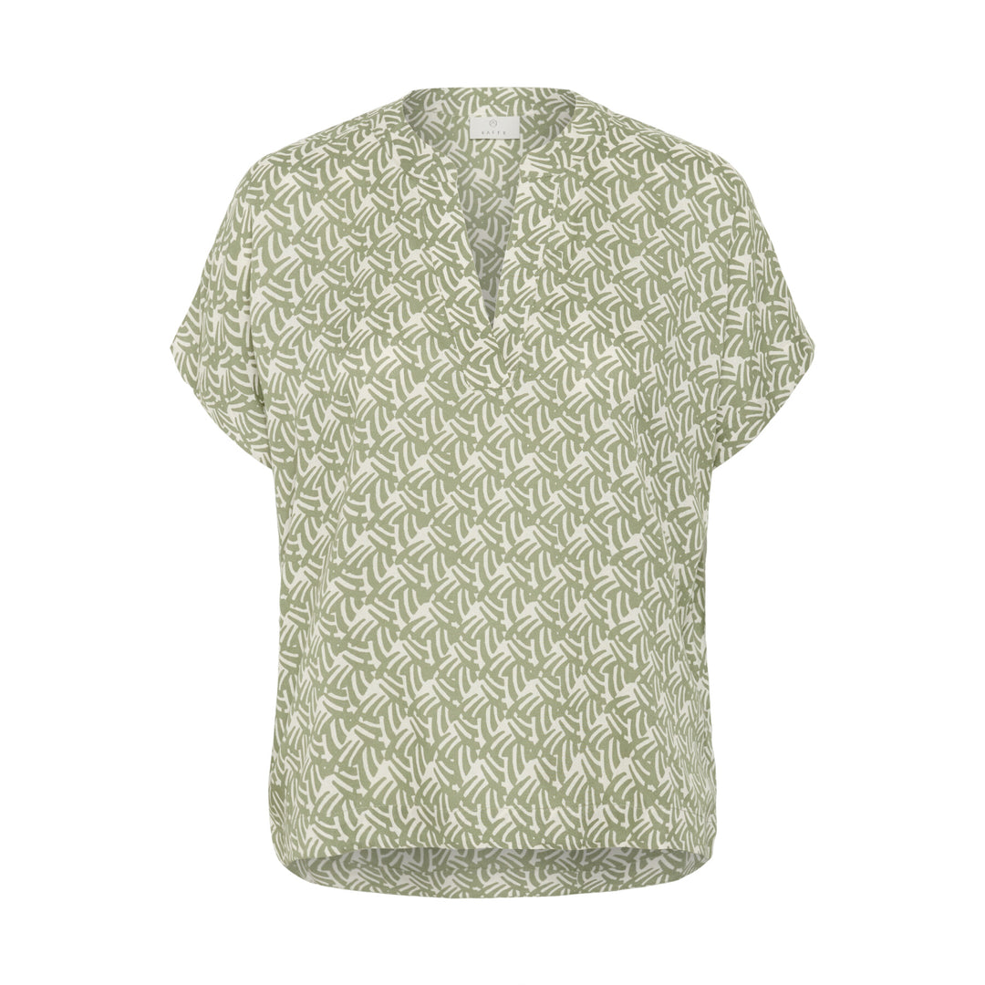 KAANO BLOUSE "OIL GREEN/CHALK"