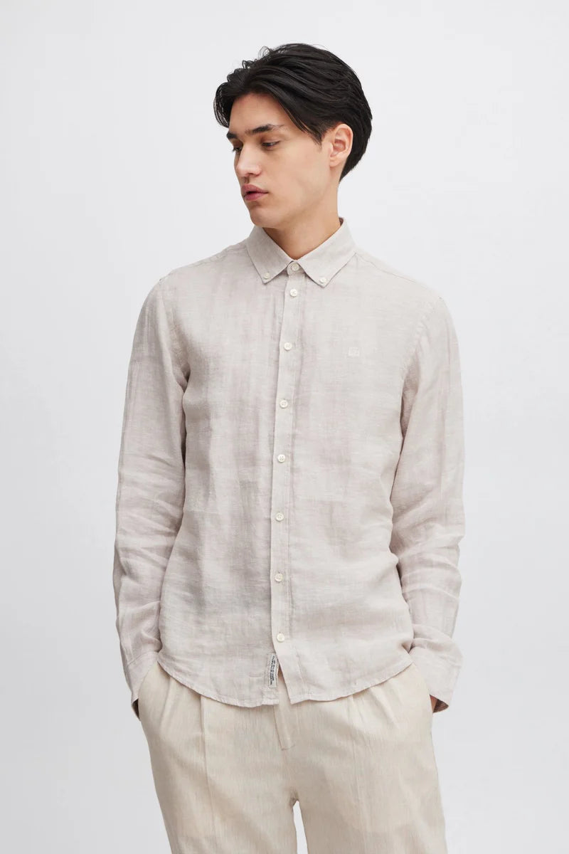 CFANTON BD LS LINEN SHIRT "CHATEAU GRAY"