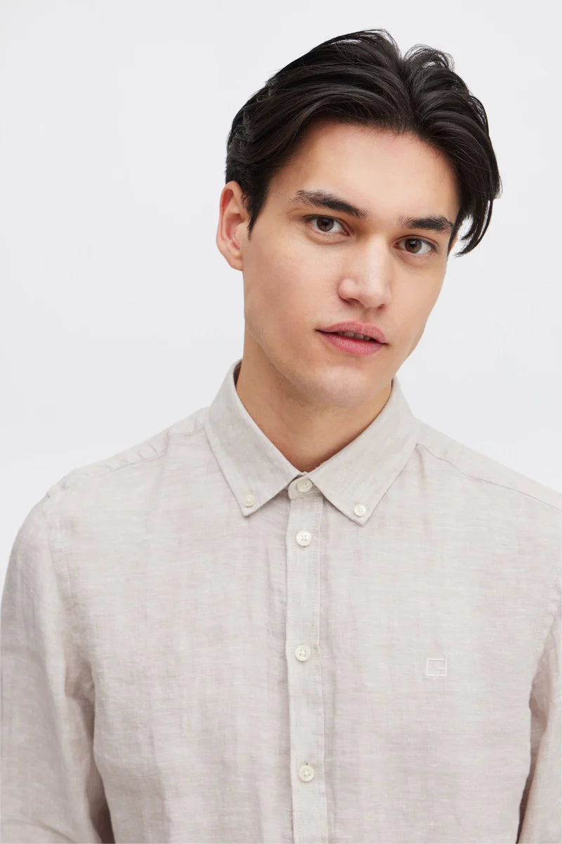 CFANTON BD LS LINEN SHIRT "CHATEAU GRAY"