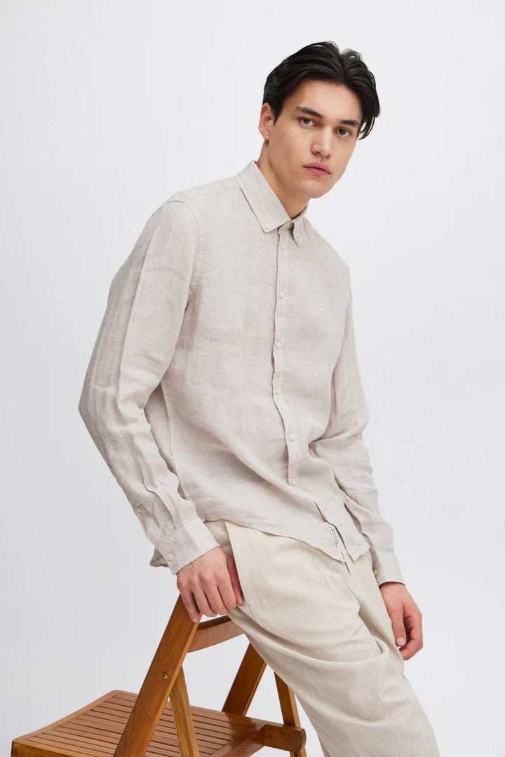 CFANTON BD LS LINEN SHIRT "CHATEAU GRAY"