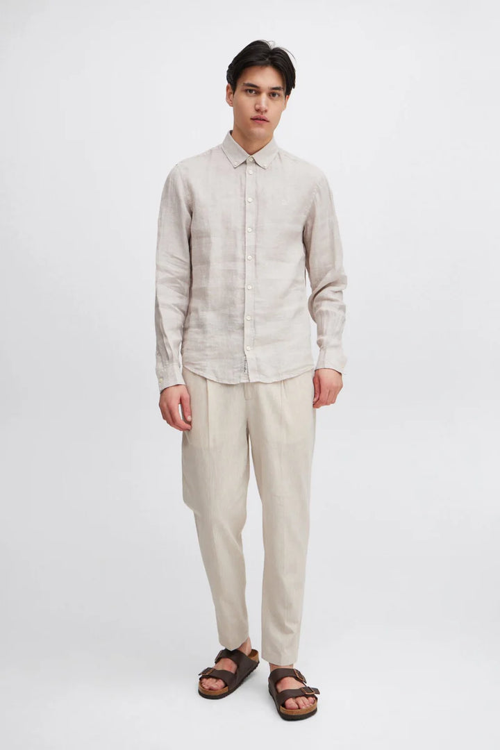 CFANTON BD LS LINEN SHIRT "CHATEAU GRAY"
