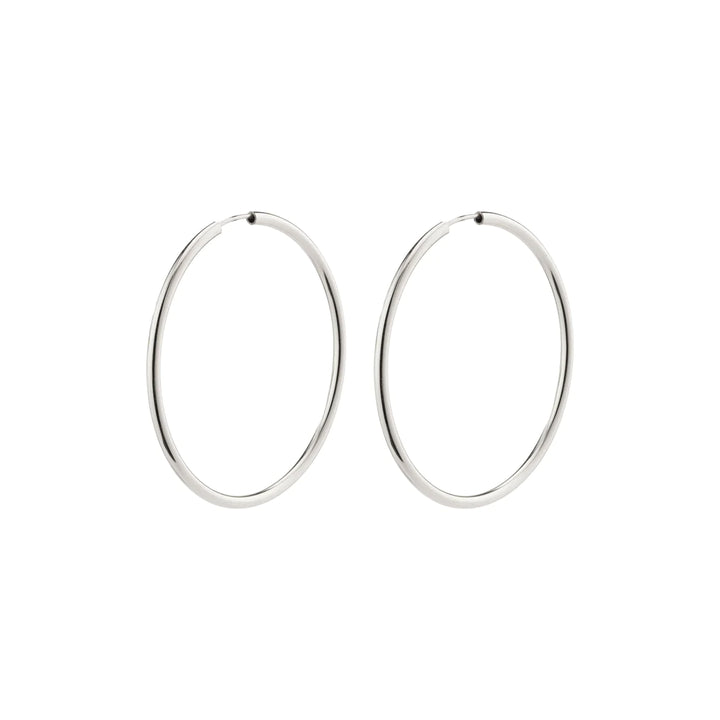 APRIL Recycled Medium-Size Hoop Earrings "Silver"