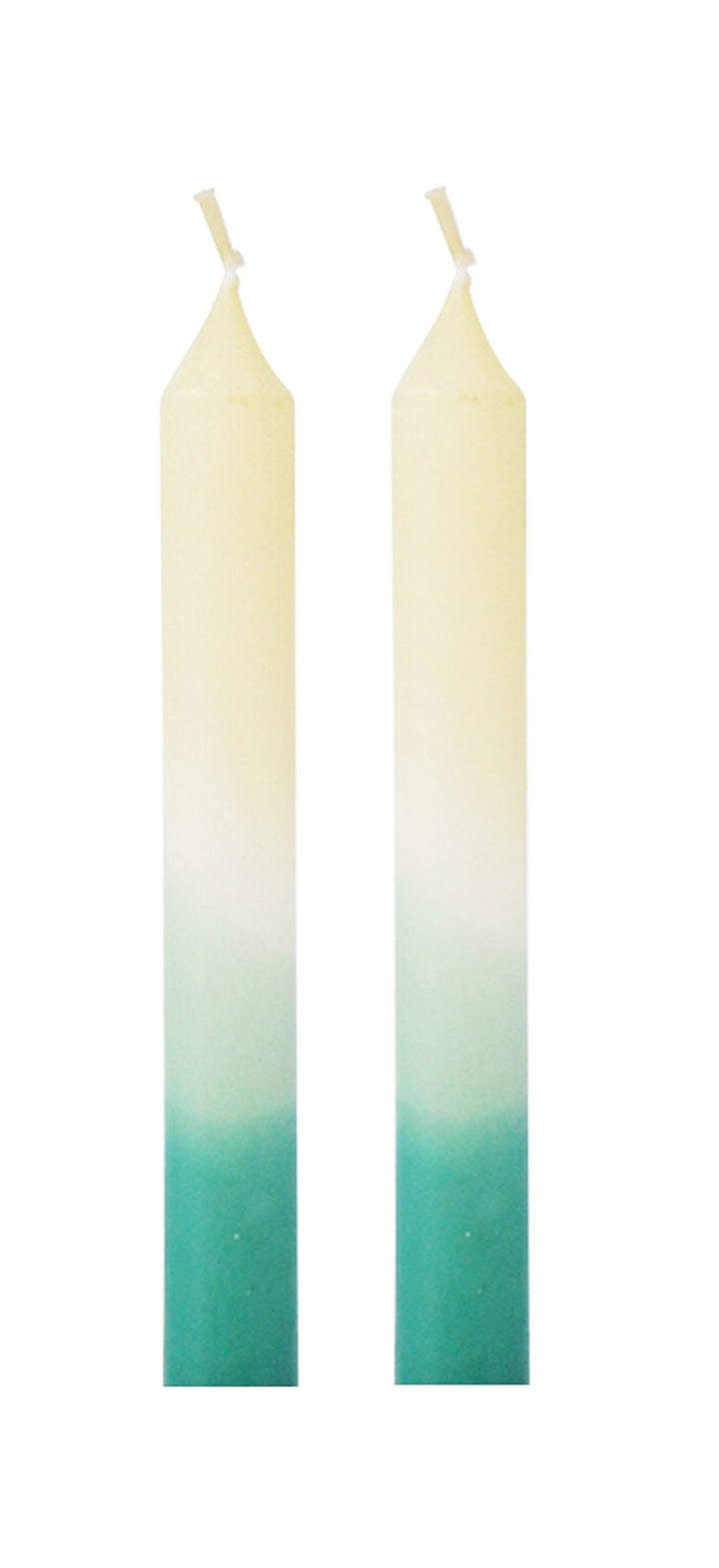 S/2 CANDLES DIP-DYE AQUA 18CM