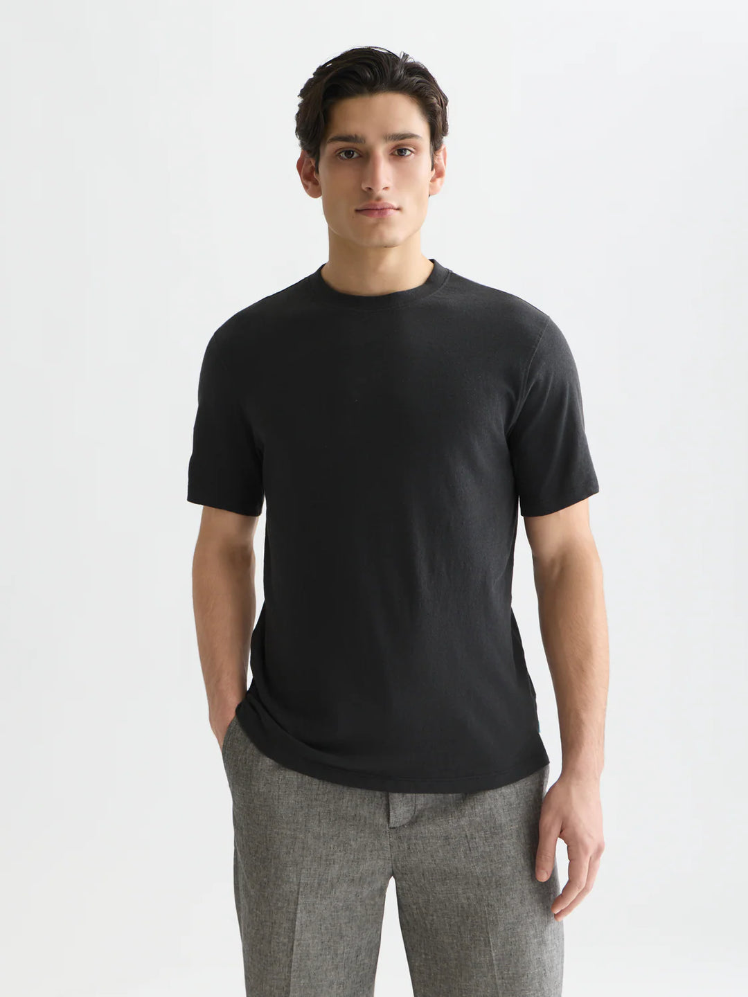 3 CROSSES COTTON-LINEN T-SHIRT "METEORITE"