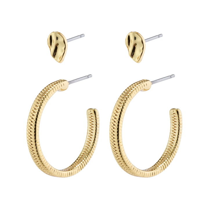 Pilgrim Optimism Snake Chain Hoops And Studs Gold Plated