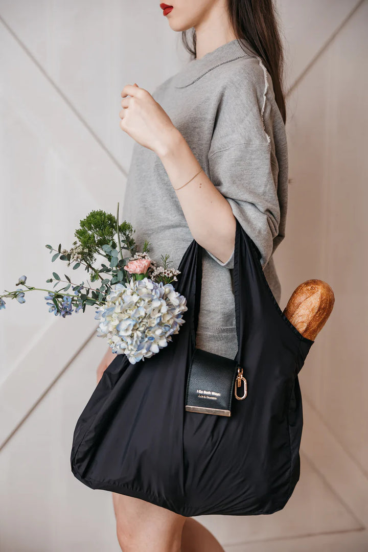 REUSABLE MARKET BAG CHARM - BLACK