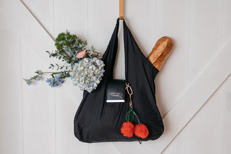 REUSABLE MARKET BAG CHARM - BLACK