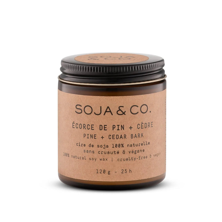 SOY WAX CANDLE - PINE + CEDAR BARK 40Z