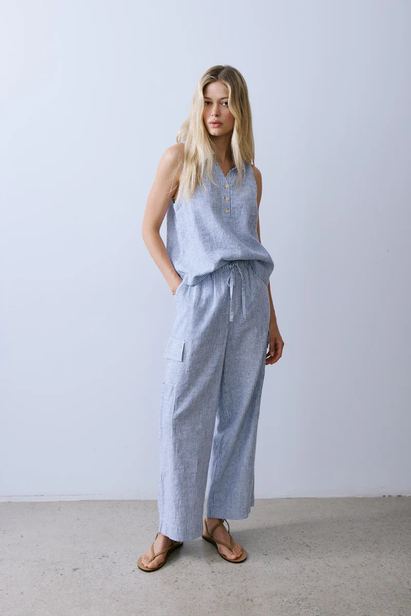 BASSIN SHIRT "NAVY STRIPE"