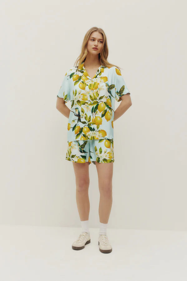 LEMON HUMMINGBIRD SHORTS "BABY BLUE"