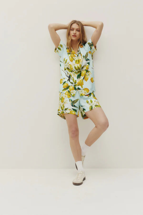 LEMON HUMMINGBIRD SHORTS "BABY BLUE"