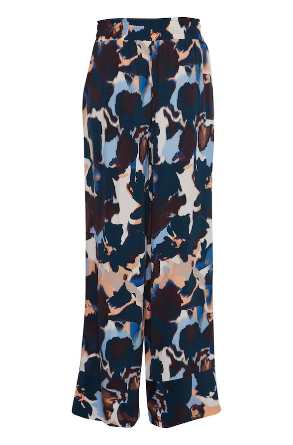 FRTAYA PRINTED WIDE LEG TROUSERS "BEAUCOUP BLUE"