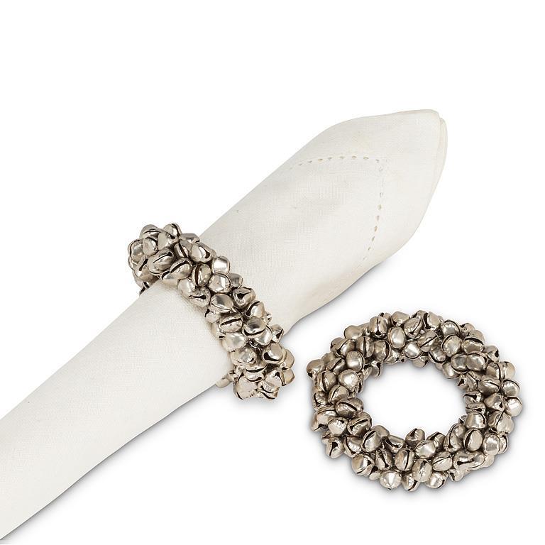 JINGLE BELL NAPKIN RING - SILVER 3''D