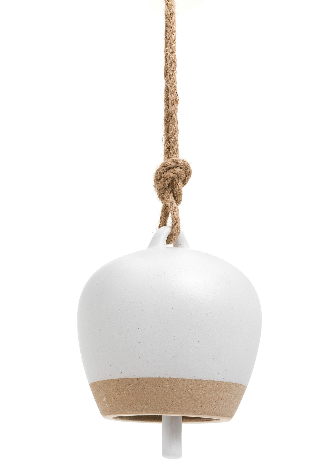 CERAMIC BELL - WHITE/BROWN 4X5''