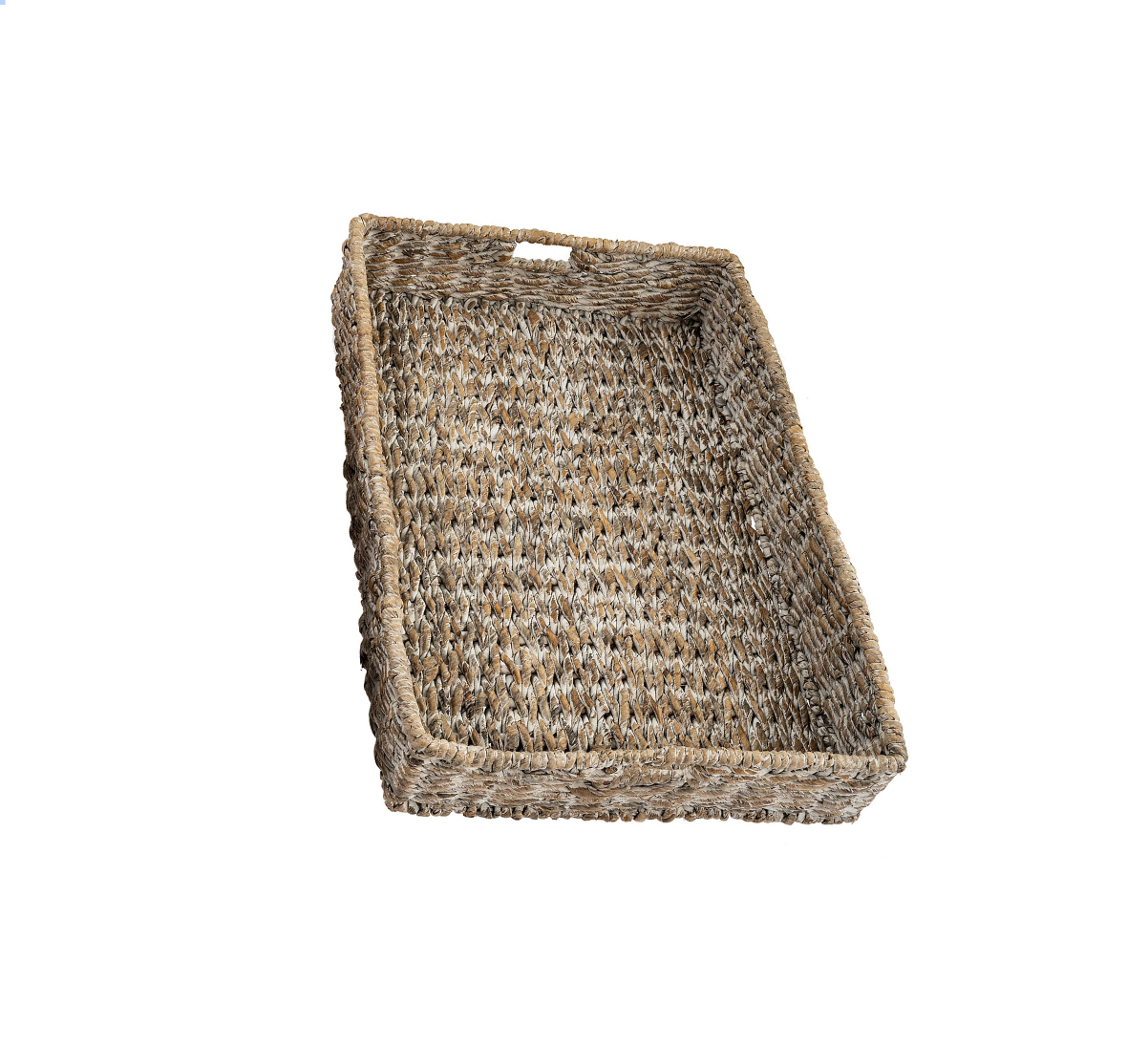 INDABA ABACA RECTANGULAR TRAY LARGE WHITEWASH