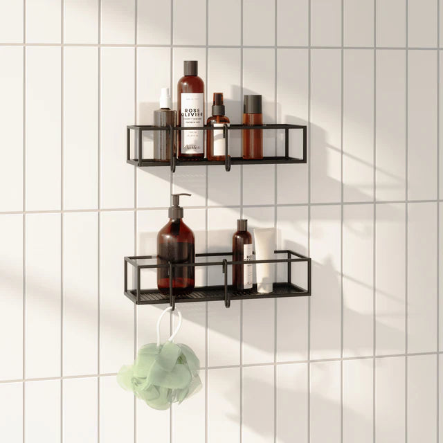 CUBIKO ADHESIVE SHOWER BINS - SET OF 2