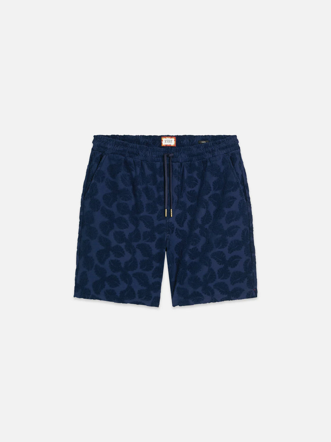 FAVE TERRY JACQUARD RELAXED BERMUDA SHORTS "PAGEANT BLUE"