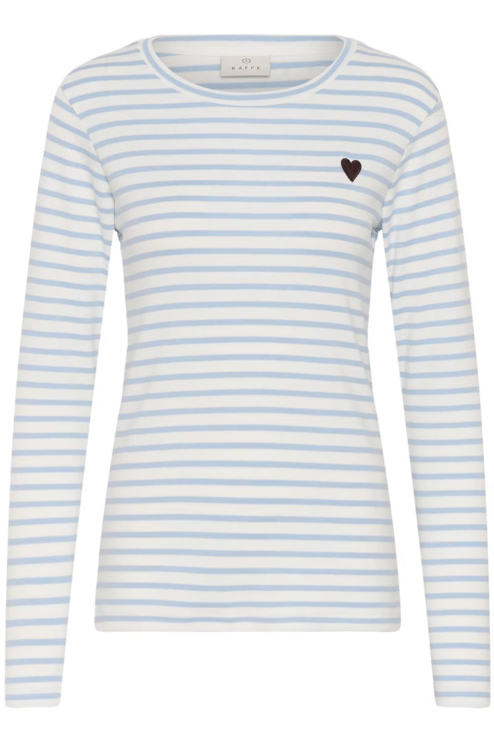 LIDDY T-SHIRT "CHALK/BLUE/BROWN HEART"