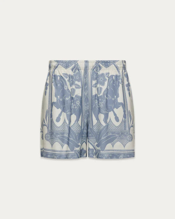 WESTERN BOHO SHORTS "BLUE HORSE"