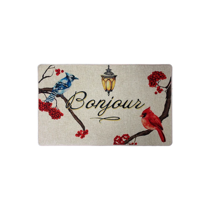 POLY MAT CARDINAL GEAI BLEU BONJOUR 1.5x2.5 (45x75cm)