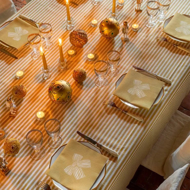 GOLD BOW DINNER NAPKIN