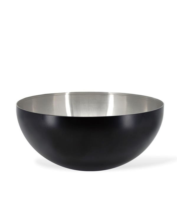 SALAD BOWL 25CM BLACK/BRUSH STEEL