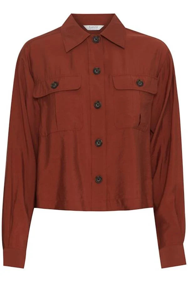 BYIBINE POCKET SHIRT "BRANDY BROWN"