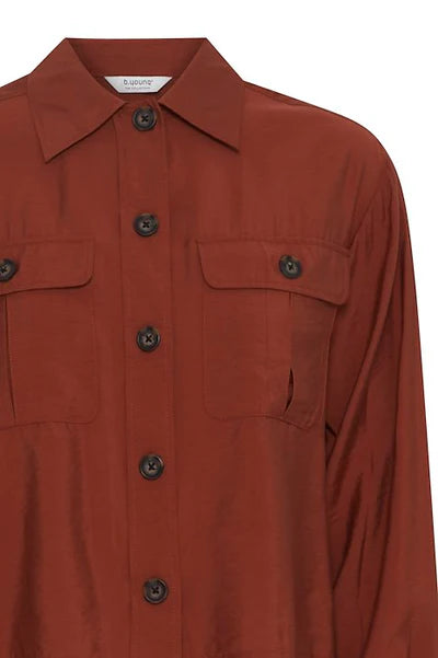 BYIBINE POCKET SHIRT "BRANDY BROWN"