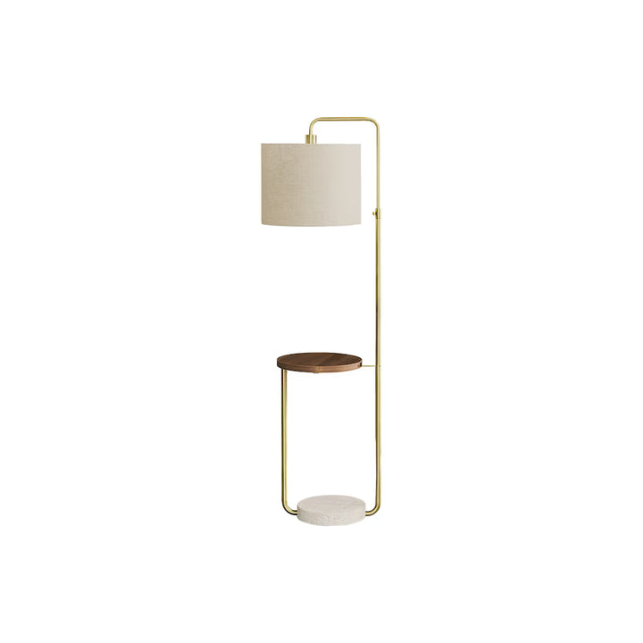 FLOOR LAMP 67" WITH USB PORT "BRASS/BEIGE"