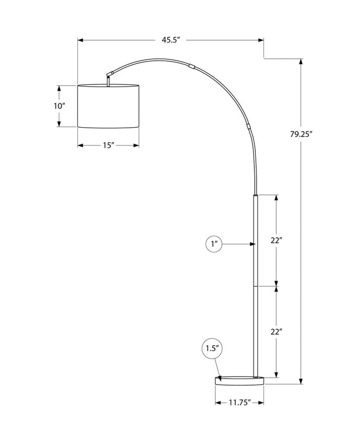 ARC FLOOR LAMP 79" "BRASS/BEIGE"