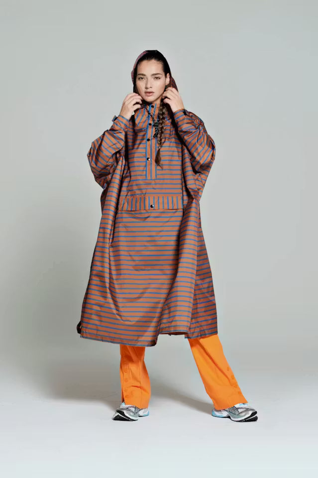 BRETON BROWN BLUE PONCHO