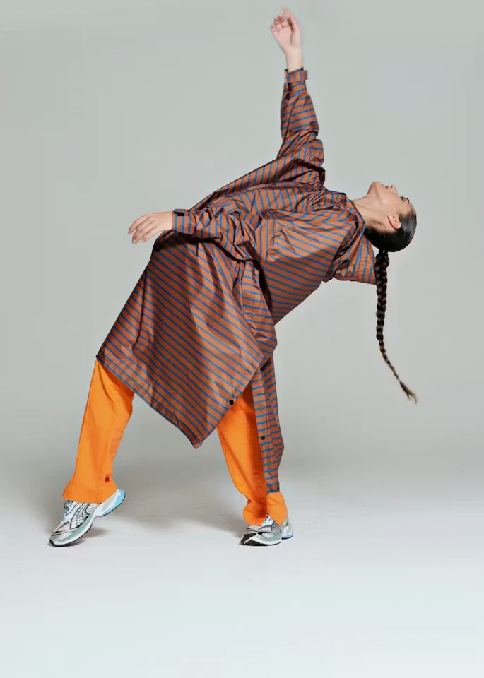 BRETON BROWN BLUE PONCHO