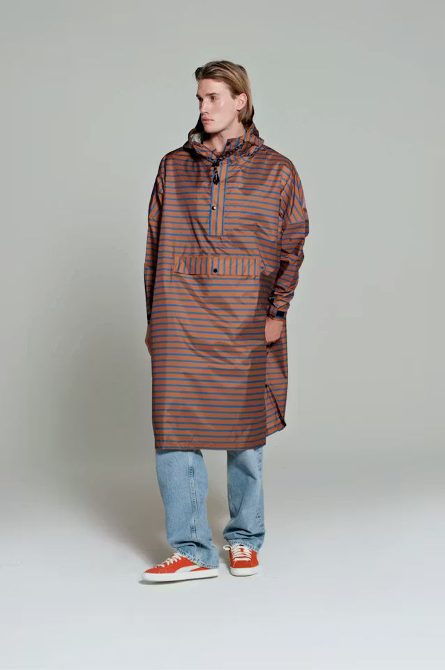 BRETON BROWN BLUE PONCHO