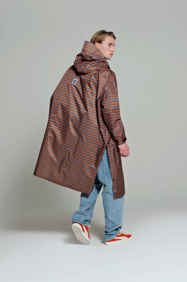 BRETON BROWN BLUE PONCHO