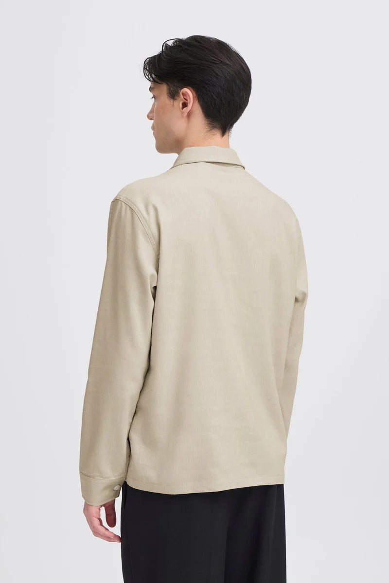CFBRO LINEN MIX OVERSHIRT "ISLAND FOSSIL"