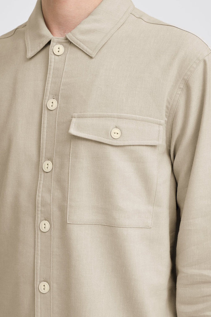 CFBRO LINEN MIX OVERSHIRT "ISLAND FOSSIL"