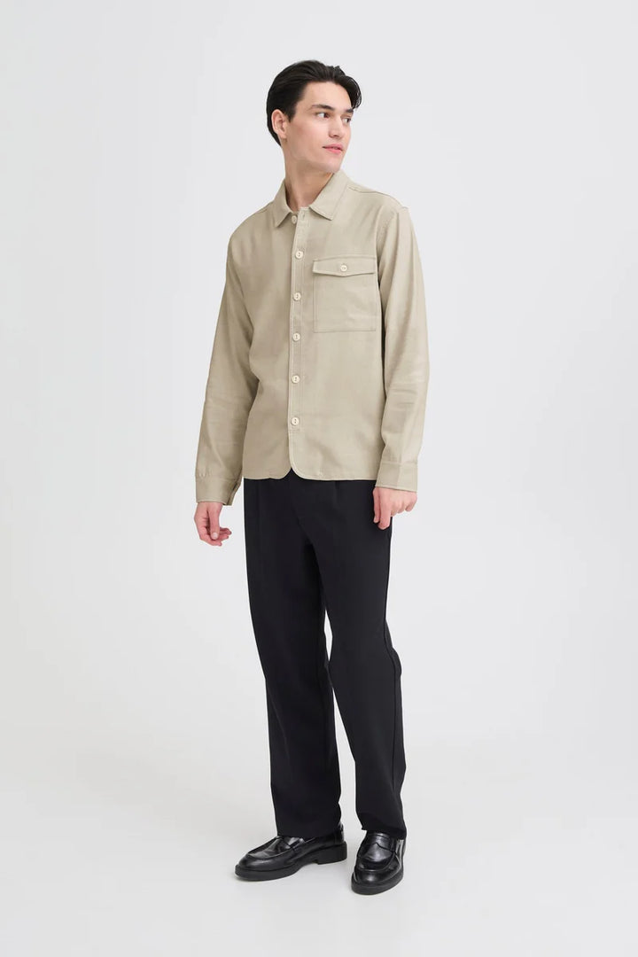 CFBRO LINEN MIX OVERSHIRT "ISLAND FOSSIL"