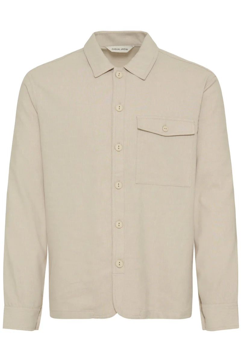 CFBRO LINEN MIX OVERSHIRT "ISLAND FOSSIL"