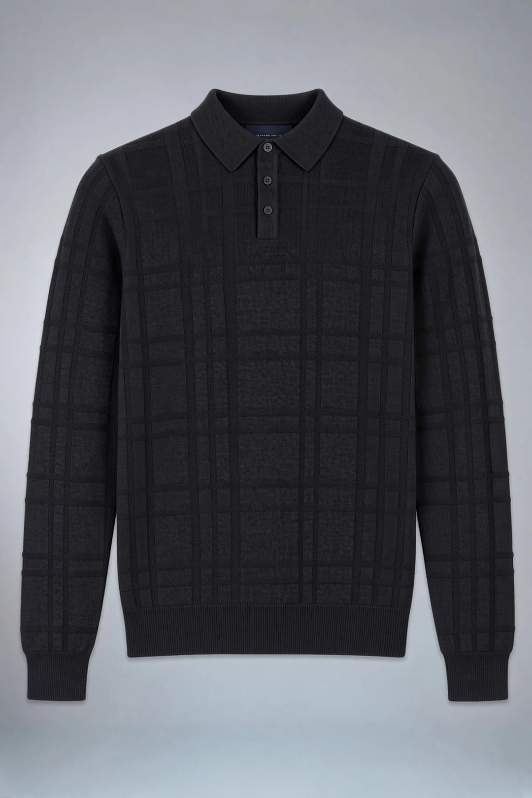 BURGHARD - CASHMERE TOUCH KNIT POLO SWEATER "BLACK"