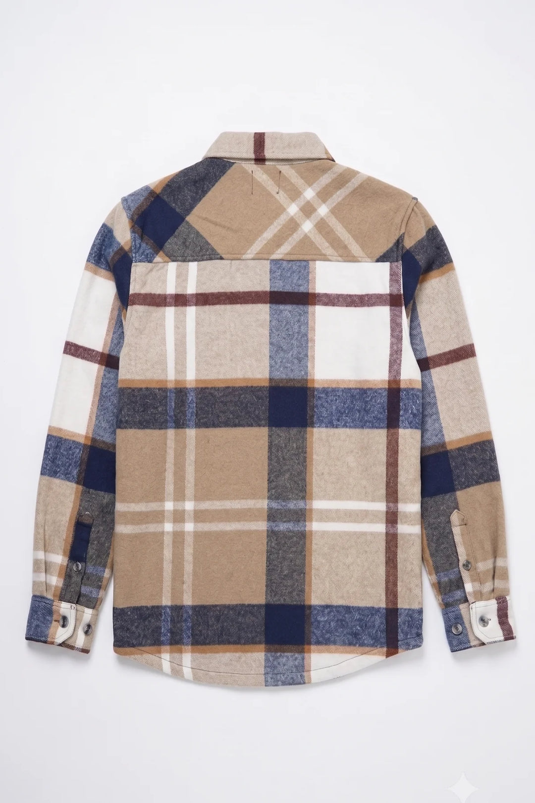 CALCEDONIO - BONDED CHECK PATTERN BUTTON-UP SHIRT "MOSS"