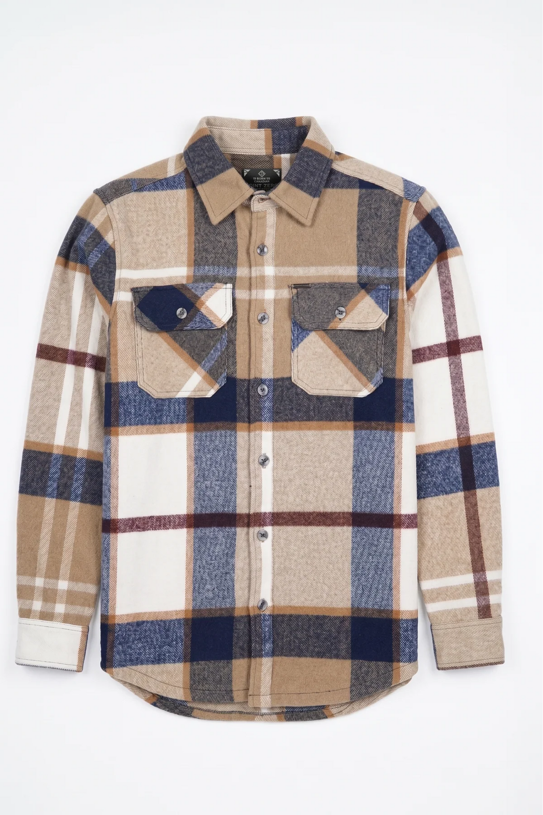 CALCEDONIO - BONDED CHECK PATTERN BUTTON-UP SHIRT "MOSS"