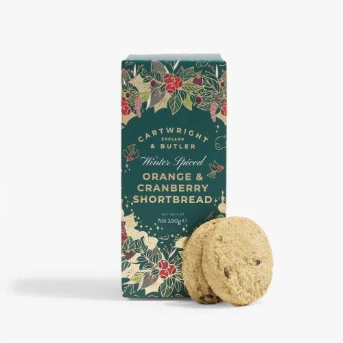 WINTER SPICED ORANGE & CRANBERRY SHORTBREAD 200G